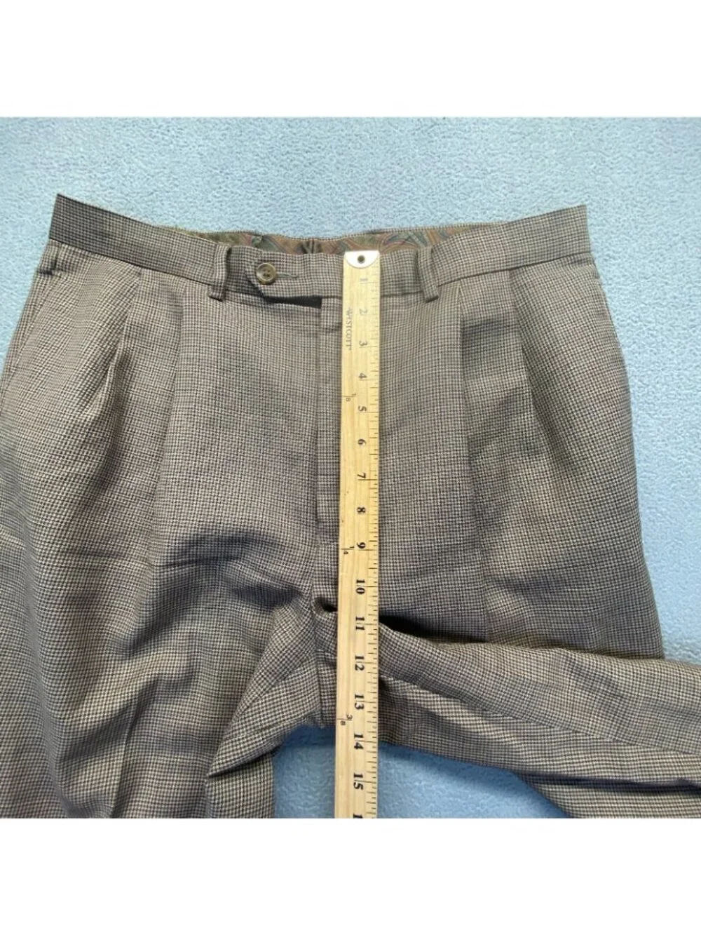 Polo Ralph Lauren  Pant  Houndstooth Khaki Pleated Chino Pants Men's Size 34x32
